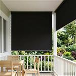 vidaXL Buitenrolgordijn UV-bescherming Zwart 180 x 230 cm