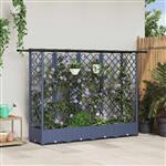 vidaXL Verhoogd Bed met Trellis en Dak Grijs 202,5 x 40 x 121 cm PP