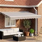 vidaXL Elektrisch Zonnescherm Frame met LED's Wit 3,5 x 2 m Aluminium