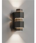 Wandlamp Simar Vijfhoek PVD Gunmetal 3000K Dimbaar IP44