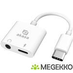 Akasa AK-CBCA30-08WH tussenstuk voor kabels USB Type-C USB Type-C +3.5mm Jack Wit
