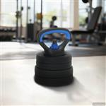 vidaXL 4-in-1 Dumbbell Barbell Kettlebell Set 20 kg Zwart en Blauw