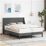 vidaXL Bedframe met hoofdeinde Donkergrijs 137 x 190 cm Fluweel