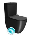 BWS Pura Color Staand Toilet Rimless Glans Zwart SwirlFlush Spoeling PK/SK