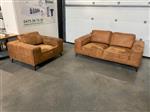 (9) Prachtige 2 en 1 zit kleur cognac