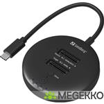 Sandberg 136-72 basisstation voor opslagstations USB 3.2 Gen 2 (3.1 Gen 1) Type-C Zwart