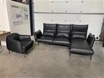 (80) Lederen salon en 1 zit Cierre Italy.