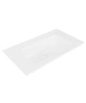 Wastafel Bajo Enkel Met 1 Kraangat 100x46x1,8cm Keramiek Mat Wit