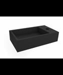 Fontein Lotte Rechts Rechthoekig 40x22x10cm Solid Surface Mat Zwart