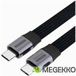Sitecom USB-C to USB-C Full feature Flat Cable 80Gbps 8K 1.0m Black (Thunderbolt 5 compatible)
