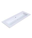 Wastafel Arcqua Mira Enkel Zonder Kraangat 121x46x1,5 cm Glans Wit