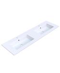 Wastafel Arcqua Mira Dubbel 2 Kraangaten 161x46x1.5 Mat Wit