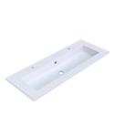 Wastafel Arcqua Mira Enkel 2 Kraangaten 121x46x1.5 cm Mat Wit