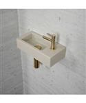 Fonteinset Mat Beige Wiesbaden Color Messing Goud (kraangat rechts)