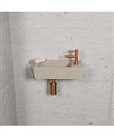 Fonteinset Mat Beige Wiesbaden Color Brons Koper (Kraangat Rechts)