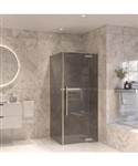 Douchecabine Sanivo Vigo Met Vast Paneel Rookglas Met Montagesets RVS Look (Alle maten)