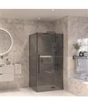 Douchecabine Sanivo Vigo Met Vast Paneel Rookglas Met Montagesets Gunmetal (Alle maten)