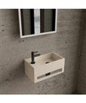 Fonteinset BWS Solid Surface Met Handdoekhouder Links Mat Beige Gunmetal