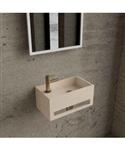 Fonteinset BWS Solid Surface Met Handdoekhouder Links Mat Beige Goud