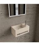 Fonteinset BWS Solid Surface Met Handdoekhouder Rechts Mat Beige Chroom