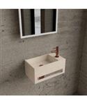 Fonteinset BWS Solid Surface Met Handdoekhouder Rechts Mat Beige Koper