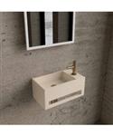 Fonteinset BWS Solid Surface Met Handdoekhouder Rechts Mat Beige Goud