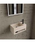 Fonteinset BWS Solid Surface Met Handdoekhouder Rechts Mat Beige Mat Zwart