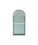 Inbouwnis Luca Sanitair Nissen 2-Vaks 74,5x36x7cm Met LED Verlichting 3000K RVS Geborsteld Nikkel