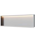 Inbouwnis Luca Sanitair Nissen 120x30x6,5cm Met LED Verlichting 3000K RVS Geborsteld Nikkel