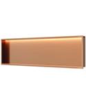 Inbouwnis Luca Sanitair Nissen 120x30x6,5cm Met LED Verlichting 3000K RVS Geborsteld Koper PVD