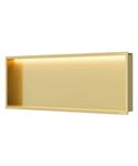 Inbouwnis Luca Sanitair Nissen 90x30x6,5cm Met LED Verlichting 3000K RVS Geborsteld Goud PVD
