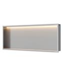 Inbouwnis Luca Sanitair Nissen 90x30x6,5cm Met LED Verlichting 3000K RVS Geborsteld Nikkel