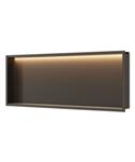 Inbouwnis Luca Sanitair Nissen 90x30x6,5cm Met LED Verlichting 3000K RVS Tuscany