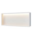Inbouwnis Luca Sanitair Nissen 90x30x6,5cm Met LED Verlichting 3000K RVS Mat Wit