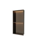 Inbouwnis Luca Sanitair Nissen 2-Vaks 30x60x6,5cm Met LED Verlichting 3000K RVS Tuscany