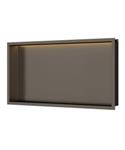 Inbouwnis Luca Sanitair Nissen 60x30x6,5cm Met LED Verlichting 3000K RVS Tuscany