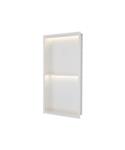 Inbouwnis Luca Sanitair Nissen 2-Vaks 30x60x6,5cm Met LED Verlichting 3000K RVS Mat Wit