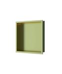 Inbouwnis Luca Sanitair Nissen 30x30x6,5cm Met LED Verlichting 3000K RVS Champagne Goud PVD
