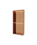 Inbouwnis Luca Sanitair Nissen 2-Vaks 30x60x6,5cm Met LED Verlichting 3000K RVS Geborsteld Koper PVD