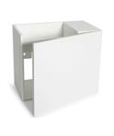 Fonteinmeubel Luca Sanitair 38x22x32cm Zonder Kraangat Links Softclose Van Mineral Stone Glans Wit