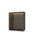 Inbouwnis Luca Sanitair Nissen 30x30x6,5cm Met LED Verlichting 3000K RVS Tuscany