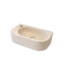Wandfontein Luca Sanitair Luca Stone 40x21.5x12cm Kraangat Links Natuursteen Travertin