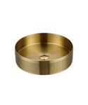 Opzetwastafel Luca Sanitair Rond 38x38x11cm Geborsteld Goud RVS