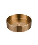 Opzetwastafel Luca Sanitair Rond 38x38x11cm Geborsteld Koper PVD