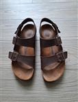 Bruine Lederen Birkenstock Milano Sandalen 44