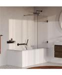 BRAUER Void Badwand 80x140 Helder Glas Incl. Glascoating PVD Gunmetal Geborsteld
