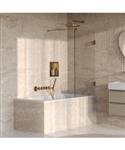 BRAUER Void Badwand 80x140 Helder Glas Incl. Glascoating PVD Goud Geborsteld