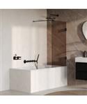 BRAUER Void Badwand 80x140 Brons Glas Incl. Glascoating Mat Zwart