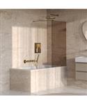 BRAUER Void Badwand 80x140 Brons Glas Incl. Glascoating PVD Goud Geborsteld