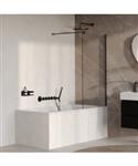 BRAUER Oblivion Badwand 80x140 Helder Glas Incl. Glascoating Mat Zwart
